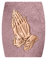 DAREC-516-BZ-SH-OR Bronze Praying Hands Shimmer Orchid